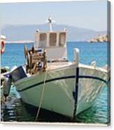 Halki Fishing Boats In Greece Canvas Print