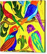 Hand Painted Picture, Parrots Canvas Print