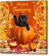Happy Thanksgiving Kitty Canvas Print