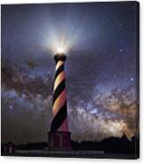 Hatteras Lighthouse And Milky Way Canvas Print