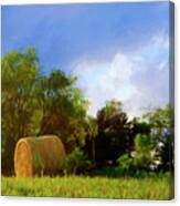 Hay Roll - Nebraska Field Canvas Print