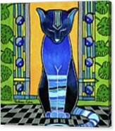 He Is Back - Blue Cat Art Canvas Print