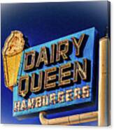 Heritage Dairy Queen Neon Sign Canvas Print
