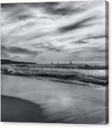 Hermosa Evening Black And White Canvas Print