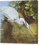 Heron Under The Bridge Canvas Print