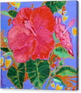 Hibiscus Motif Canvas Print