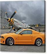 High Flyers - Mustang And P51 Canvas Print