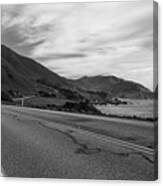 Highway 1 Pacific Coast Highway Black And White Canvas Print