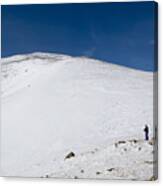 Hiking To Summit Of Mount Elbert Colorado In Winter Canvas Print