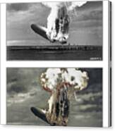 Hindenburg Disaster Colorization Comparision Canvas Print
