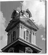 Historic Courthouse Steeple In Bw Canvas Print