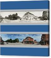 Historic Mount Pleasant Iowa Panoramic Reproduction Canvas Print
