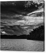 Hiwassee Lake From Hanging Dog Recreation Area In Black And Whit Canvas Print