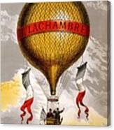 H.lachambre - Two Men Flying In A Hot Air Balloon - Retro Travel Poster - Vintage Poster Canvas Print