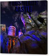 Hogsmeade Castle Blue Text Canvas Print