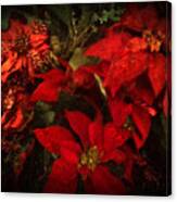 Holiday Painted Poinsettias Canvas Print