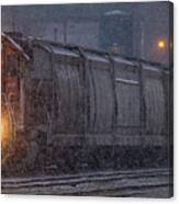 Hopper Cars Being Unloaded Canvas Print