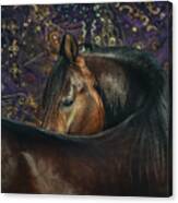 Horse Portrait With Carpet Canvas Print
