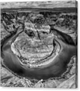 Horseshoe Bend Grand Canyon In Black And White Canvas Print