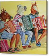 Horsing Around With Accordions Canvas Print