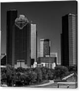 Houston Skyline 001 Bw Canvas Print