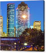 Houston Skyline At Dusk - Panoramic Cityscape Canvas Print