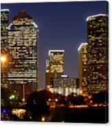 Houston Skyline At Night Canvas Print