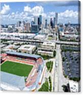 Houston Skyline With Sports Facilities. Canvas Print