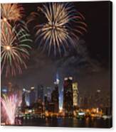 Hudson River Fireworks Iv Canvas Print