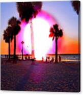 Huge Sun Pine Island Sunset Canvas Print