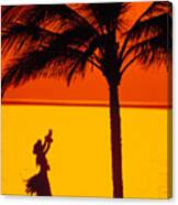 Hula At Sunset Canvas Print