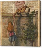 Humpty Dumpty Alice In Wonderland Vintage Dictionary Art Canvas Print