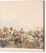 Hunting Scene With Tiger And Boar Canvas Print