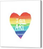 I Am Art Rainbow Heart- Art By Linda Woods Canvas Print