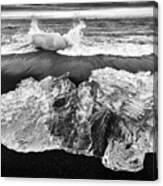 Iceberg In Iceland Black And White Canvas Print