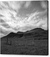 Iceland Landscape Bw Canvas Print