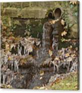 Icicles At Drain Mouth Canvas Print