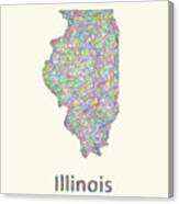 Illinois Line Art Map Canvas Print