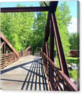 Image Included In Queen The Novel - Bike Path Bridge Over Winooski River With Sailboat 22of74 Enhanc Canvas Print