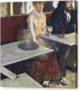 In A Cafe, Or The Absinthe Canvas Print