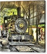 In The Engine Shed Steaming Up Canvas Print