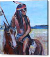 Indian On Horseback Canvas Print