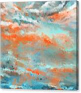 Infused Energy- Turquoise And Orange Art Canvas Print