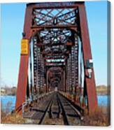 International Bridge - Railway Bridge To United States Canvas Print