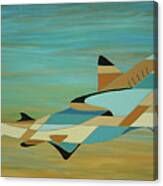 Into The Blue Shark Painting Canvas Print