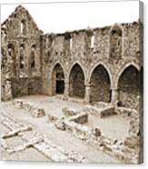 Ireland Jerpoint Abbey Irish Church Medieval Ruins County Kilkenny Sepia Canvas Print