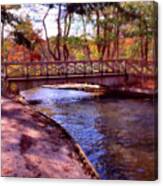 Island Bridge In Autumn Canvas Print