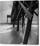 Isle Of Palms Pier Water In Motion Canvas Print
