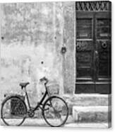 Italian Bicycle Black And White Canvas Print