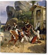 Italian Brigands Surprised By Papal Troops Canvas Print